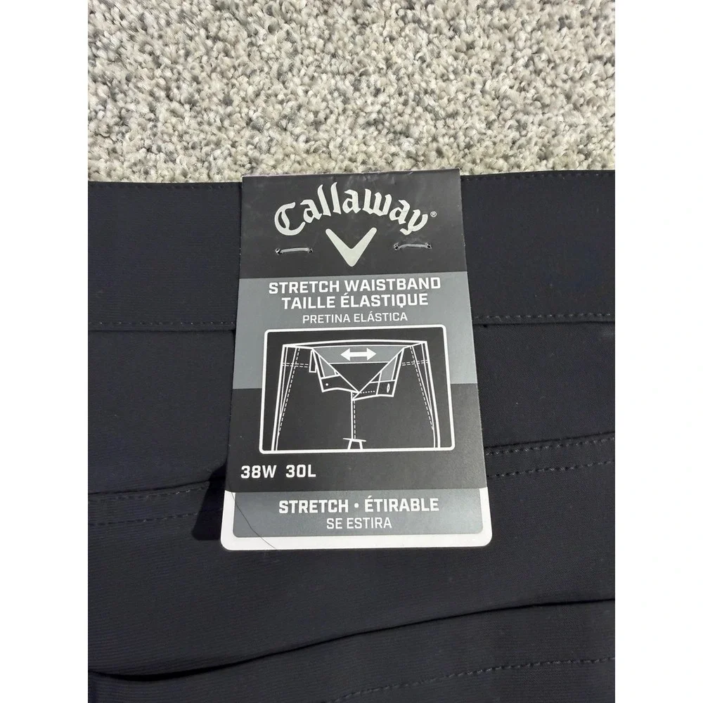 Callaway Men's Golf Pants, Flat‎ Front Stretch - 34W x 30L - Black